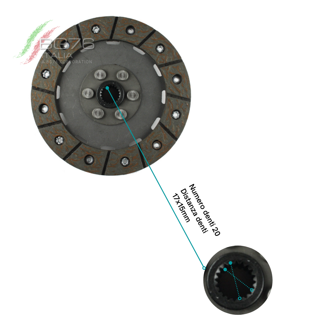 DISCO FRIZIONE ad. BERTOLINI 315/341/345 ADRIATICA MINIMEC SUPER FERRARI  MC64/68/72 D=139mm Z=20 (17×15) - BG76 Italia