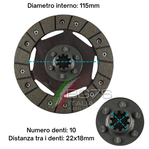 DISCO FRIZIONE ad. AEBI AM41 D=155mm Z=10 (22X18) - immagine 3