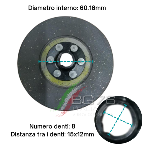 DISCO FRIZIONE ad. GOLDONI FERRARI VALPADANA FORT BENASSI E VARI D=110mm Z=8 (15x12) - immagine 2