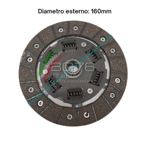 DISCO FRIZIONE CON PARASTRAPPI ad. BERTOLINI 318 FERRARI 36 72 SERIE 800 12 72T M.GI.BI. ROTECO HP 10/12/14 D=160mm Z=20 (17X15)