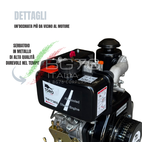 MOTORE TORO MOTORI DIESEL 5 HP CON AVVIAMENTO MANUALE TORO MOTORI TIPO YANMAR TM173RS CONICO 23mm - Image 3